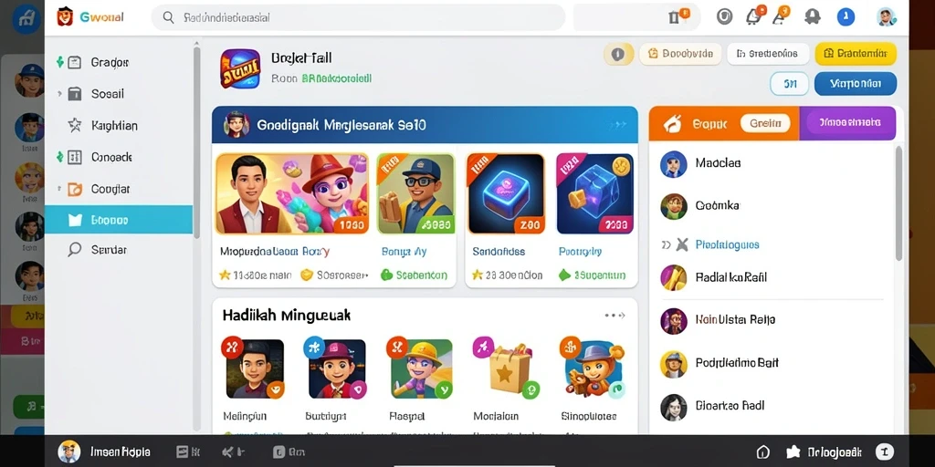 Lingkungan permainan yang luas dan penuh warna.