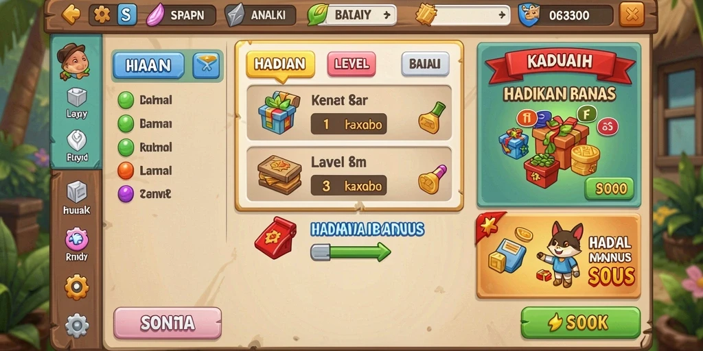 Tantangan seru di setiap level permainan.